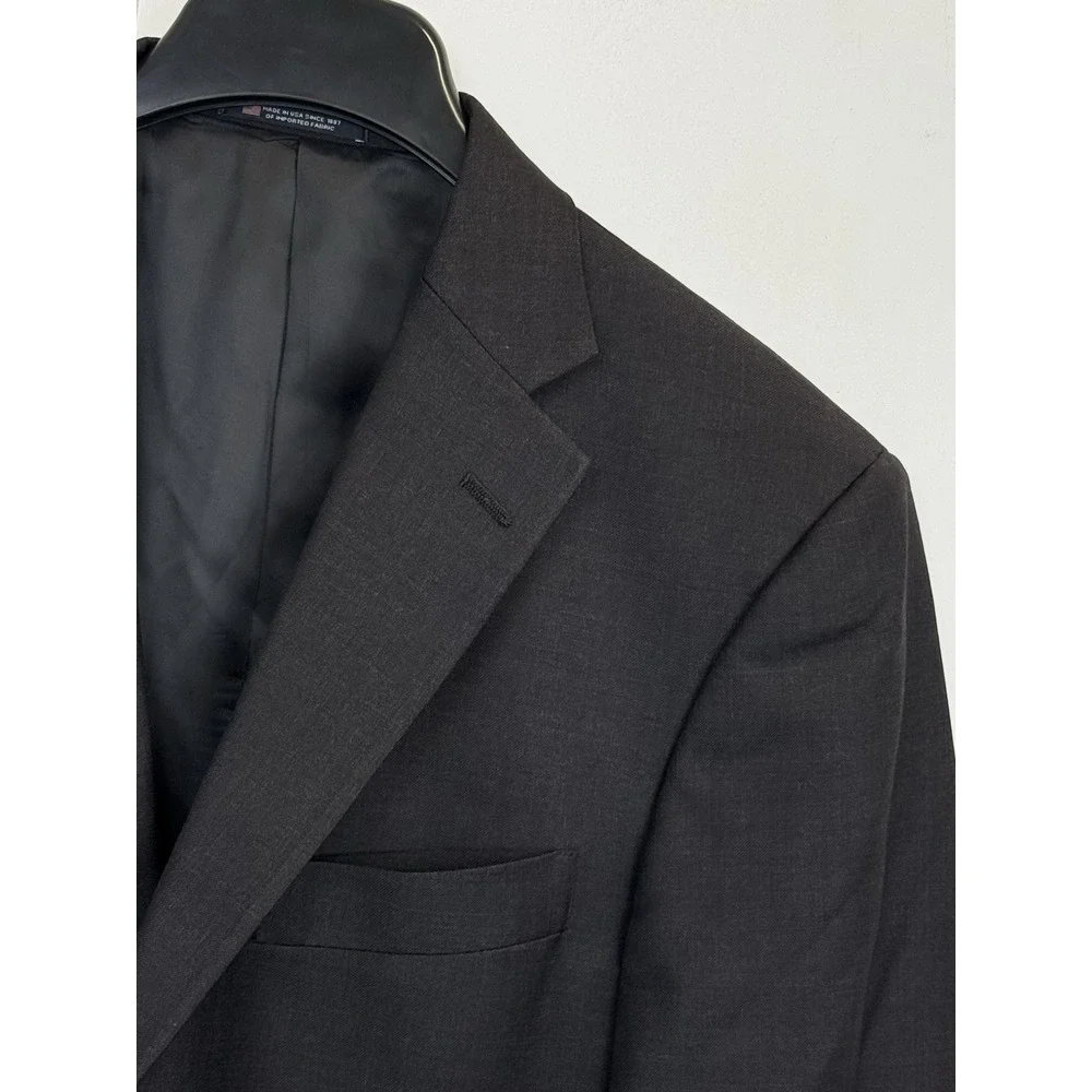Hart Schaffner‎ Marx Sport Coat Blazer Mens 41R Dark Gray Wool Suit Jacket USA